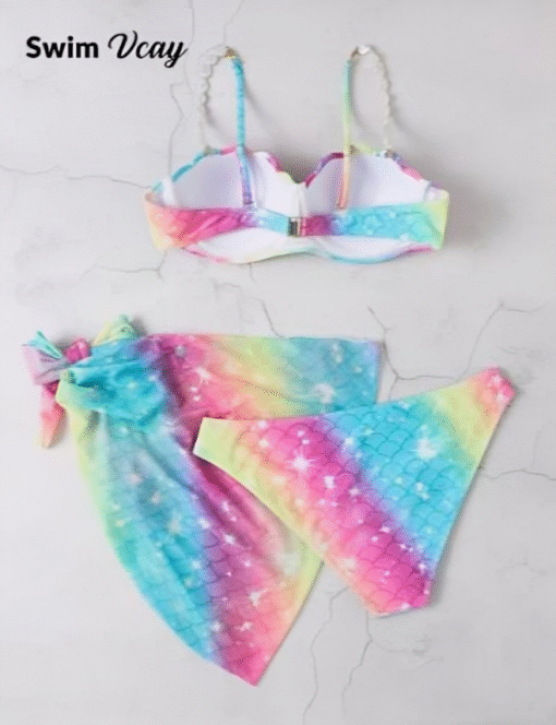 Swimsuit Vcay Mermaid-Inspired 3-Piece Bikini Set - Image 4