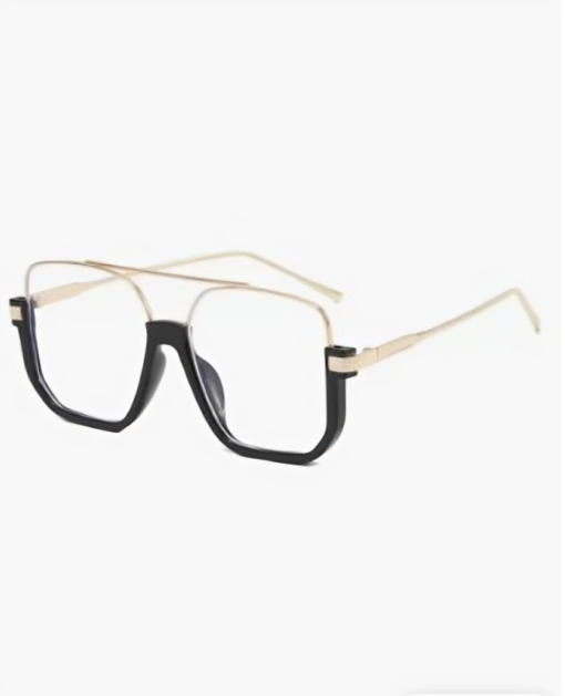 Gold Top Bar Eyeglasses Clear Glasses Accessories - Image 2