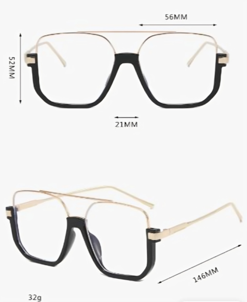 Gold Top Bar Eyeglasses Clear Glasses Accessories - Image 4