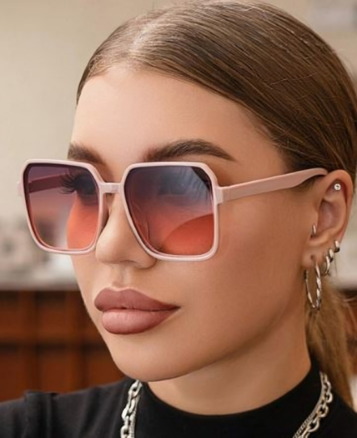 Light Pink Vintage Oversized Square Frame Sunglasses