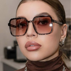 Tiger Brown Oversized Square Frame Stylish Sunglasses