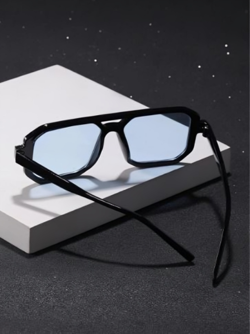Black Boho-Chic Square Frame Sunglasses - Image 2