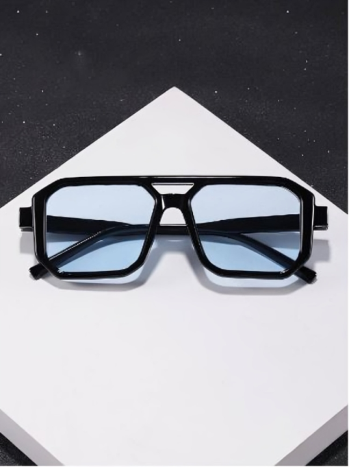 Black Boho-Chic Square Frame Sunglasses - Image 3