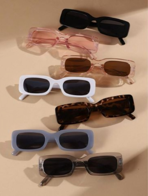 ⁦Multicolor Square Frame Cute Retro Fashion Eyeglasses⁩ - الصورة ⁦3⁩