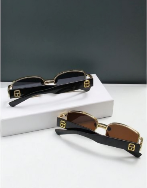 ⁦Multicolor Retro Mini Square Sunglasses Unisex Party Vibes⁩ - الصورة ⁦3⁩