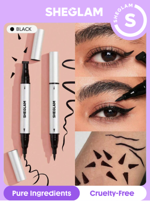 SHEGLAM Wing It Waterproof Liner Duo – 2-in-1 Cat Eye Perfection in a Stamp - Image 4