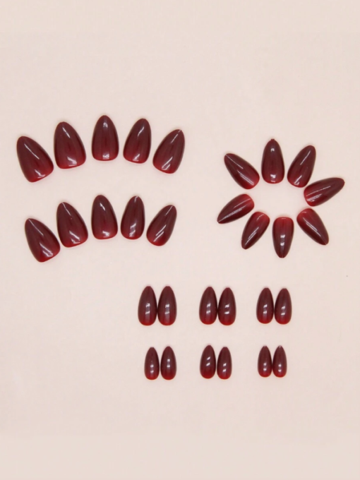 SHEGLAM Retro Solid Color Red Almond Press-On Nails - Image 2