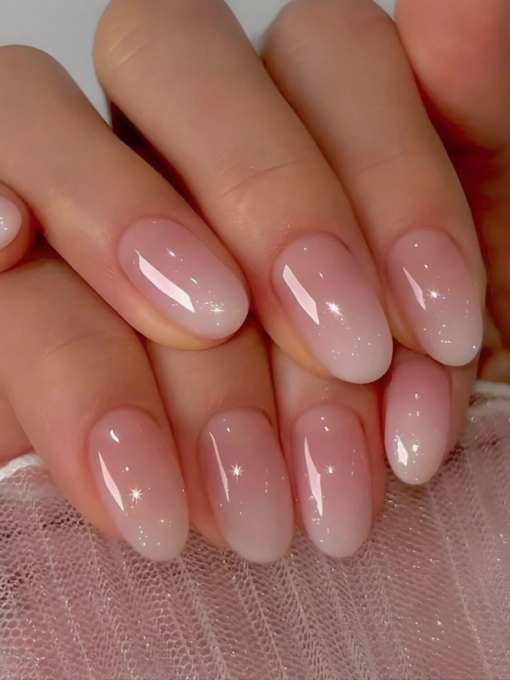 Long Coffin Nails, Pink Ombre French Cute Minimalist Luxury