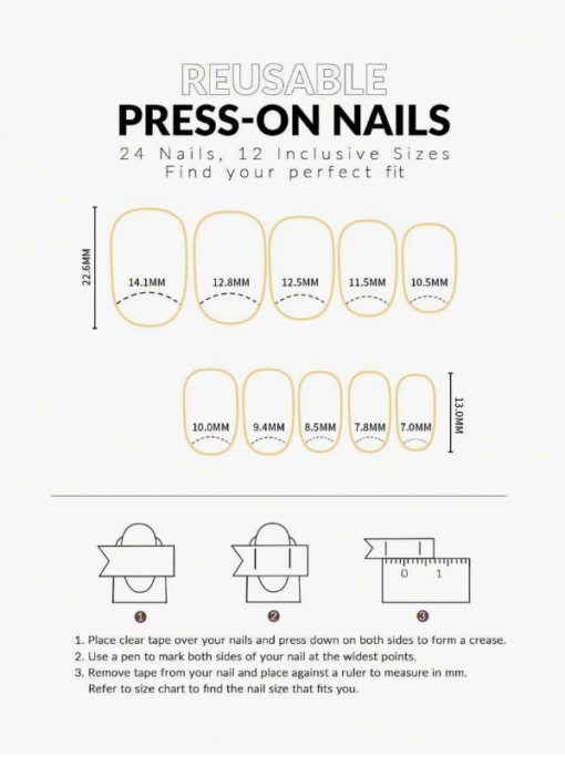 Short Elliptical Rainbow Gradient Design Manicure Set Press-On Nails - Image 4