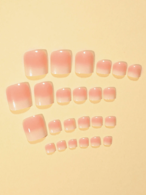 ⁦Soft Pink Gradient Toe Nails Effortlessly Elegant Ombré Pedicure Perfection⁩ - الصورة ⁦2⁩