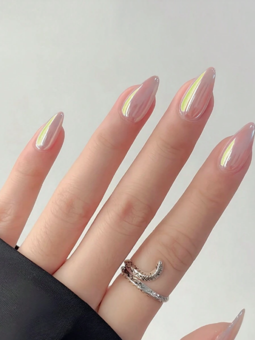 SHEGLAM Aurora Mirror Nail Kit Salon-Worthy Almond Tips & Gel Polish - Image 2