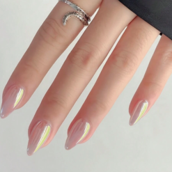 SHEGLAM Aurora Mirror Nail Kit Salon-Worthy Almond Tips & Gel Polish