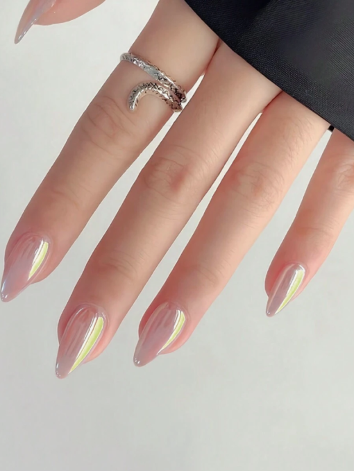 SHEGLAM Aurora Mirror Nail Kit Salon-Worthy Almond Tips & Gel Polish