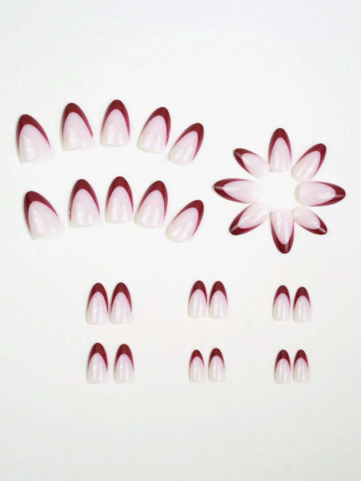 SHEGLAM Burgundy Bow & Cherry Nail Set with 30 Short Almond Tips
