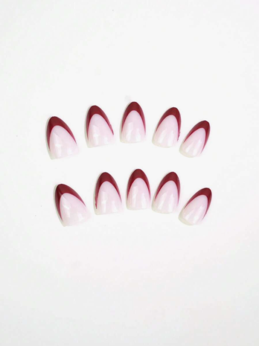 SHEGLAM Burgundy Bow & Cherry Nail Set with 30 Short Almond Tips - Image 2