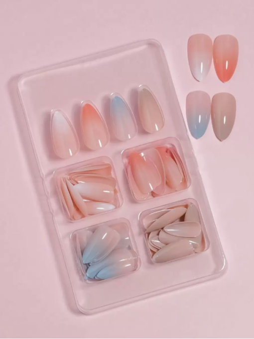 ⁦Gradient Almond Press-On Nails Salon-Quality Manicure in Minutes⁩ - الصورة ⁦2⁩