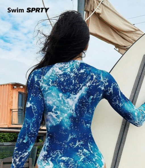 Women’s Swimsuit High-Neck Random Print - Image 2