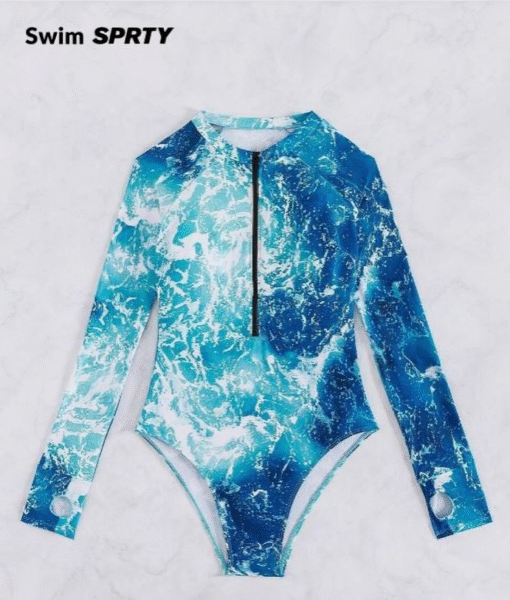 Women’s Swimsuit High-Neck Random Print - Image 4