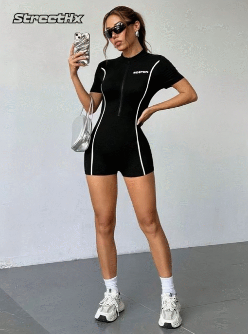 StreetHx Zip-Up Stand Collar Jumpsuit